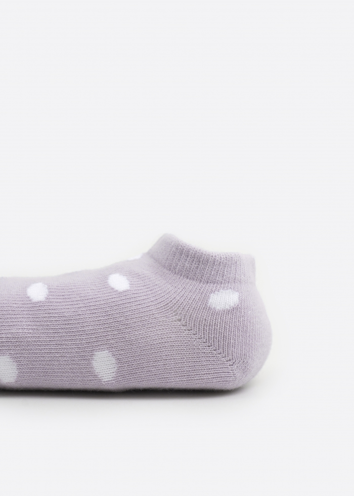 (3-Pack) Hygiene Series．Girls Ribbing Ankle Socks(Color Dot)