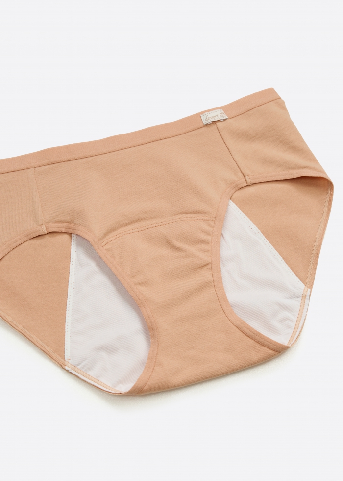 Taste of Happiness．Mid Rise Cotton Period Brief Panty(Sirocco-Dessert)