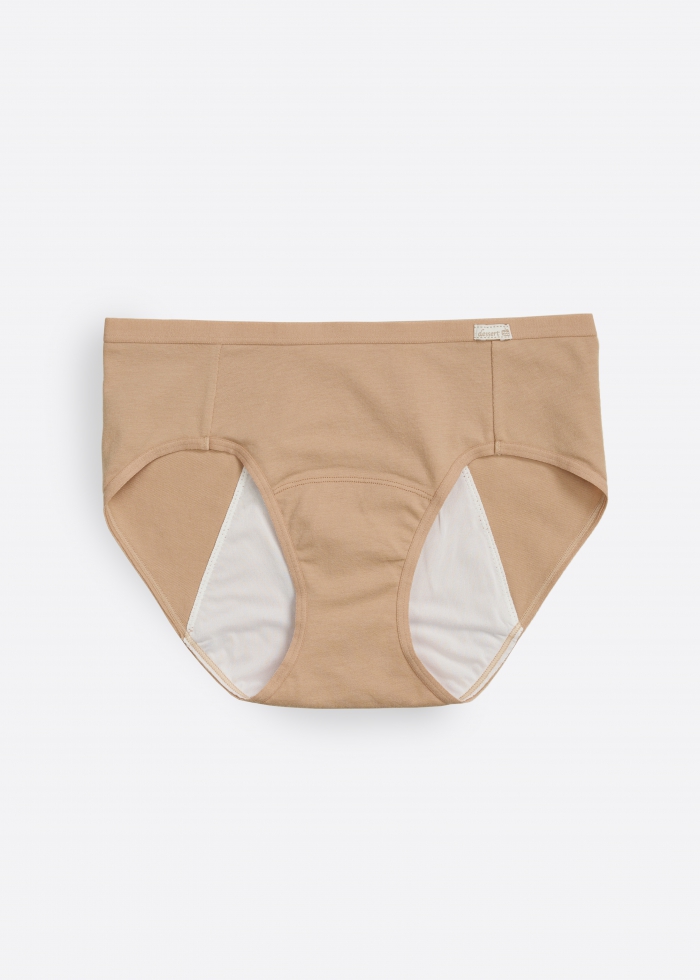 Taste of Happiness．Mid Rise Cotton Period Brief Panty(Sirocco-Dessert)
