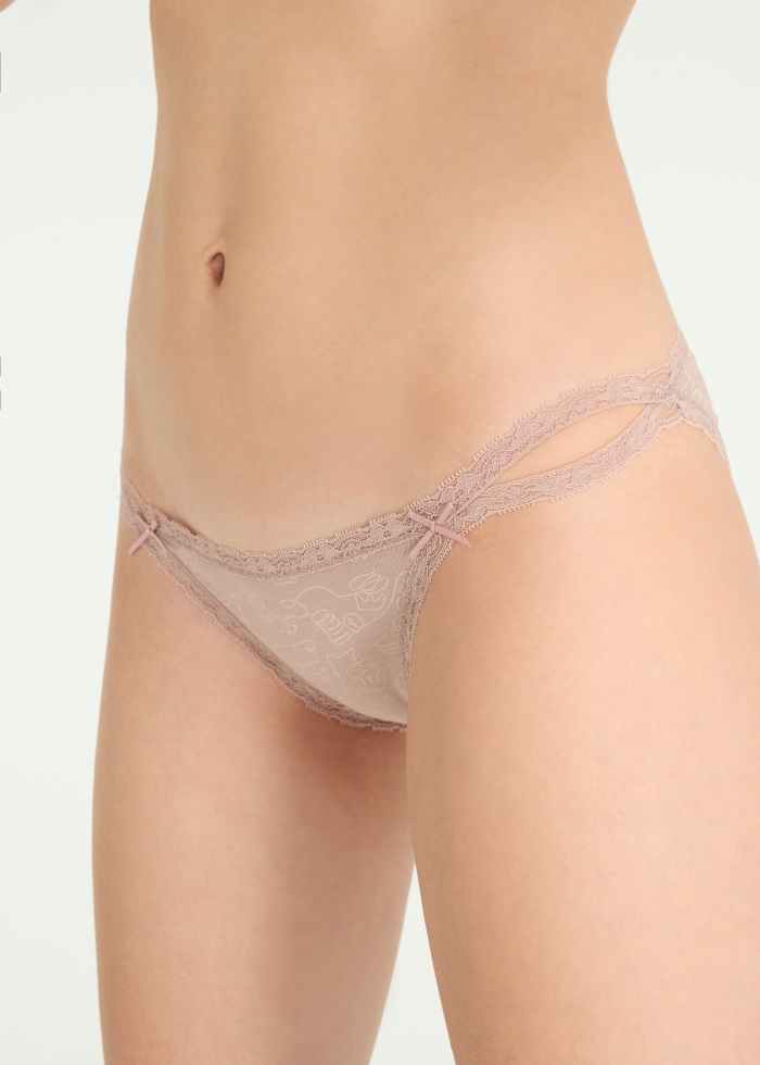 Heartwarming Baking．Low Rise Cotton Double Lace Strap Bikini Panty(Sweet Taste Pattern)