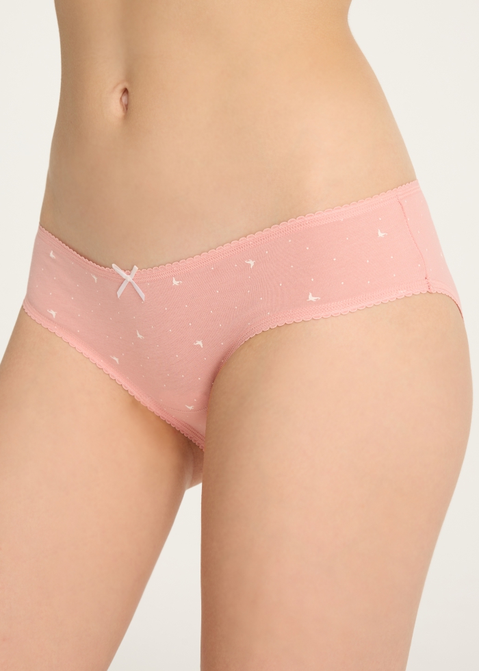 Party Time．Low Rise Cotton Picot Elastic Brief Panty(Fur Seal Pattern)