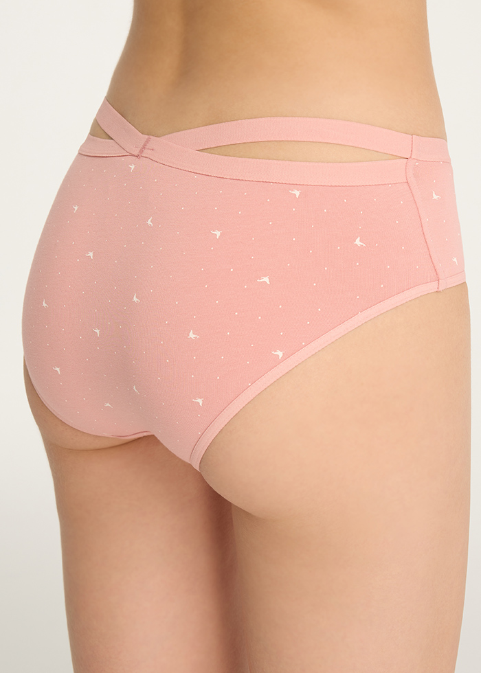 Celebration．Mid Rise Cotton Crossed Back Brief Panty(Fur Seal Pattern)