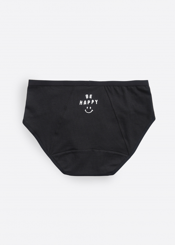 After Rain．Mid Rise Cotton Period Brief Panty（Black）