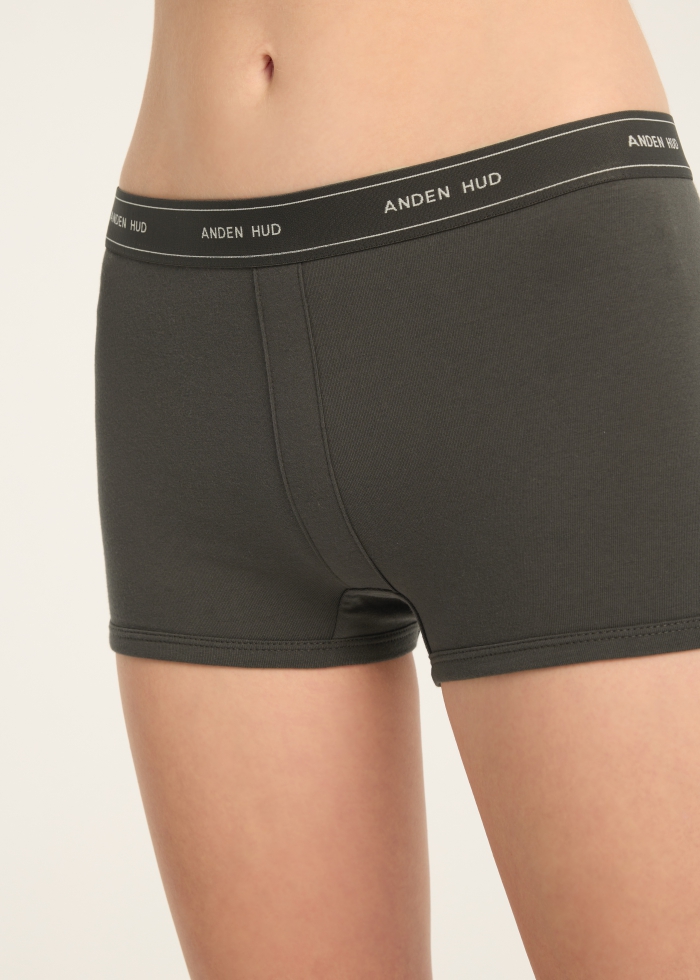 Weather Mood．High Rise Cotton Shortie Panty(Gray Heather-AH Waistband)