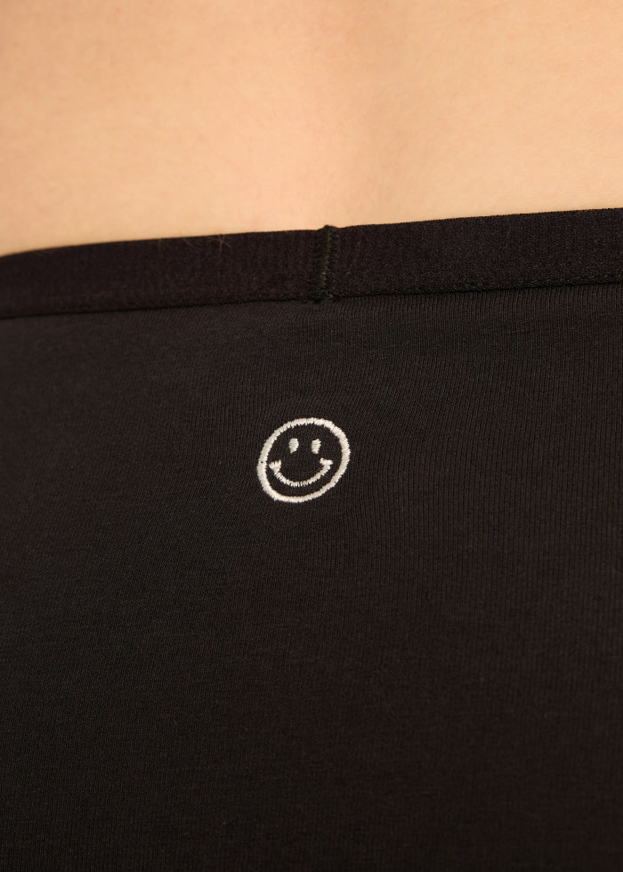 XXL Weather Mood．High Rise Cotton Brief Panty（Smiley Face Embroidery）