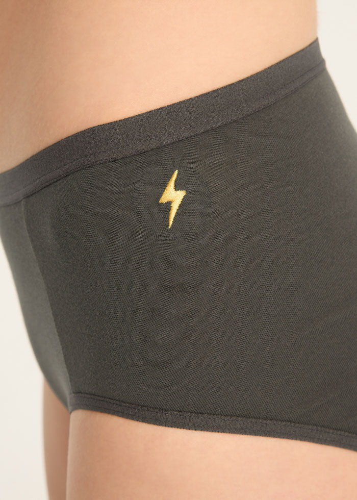 XXL Weather Mood．High Rise Cotton Brief Panty（Lightning Embroidery）