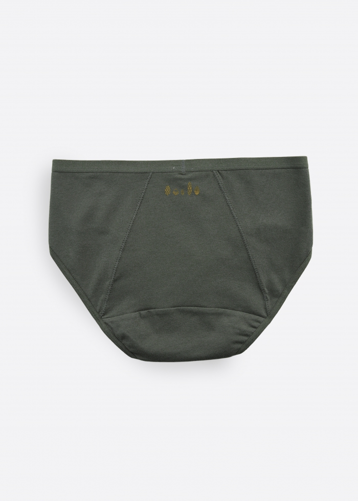 Forest Fairy Tale．Mid Rise Cotton Period Brief Panty（Thyme）