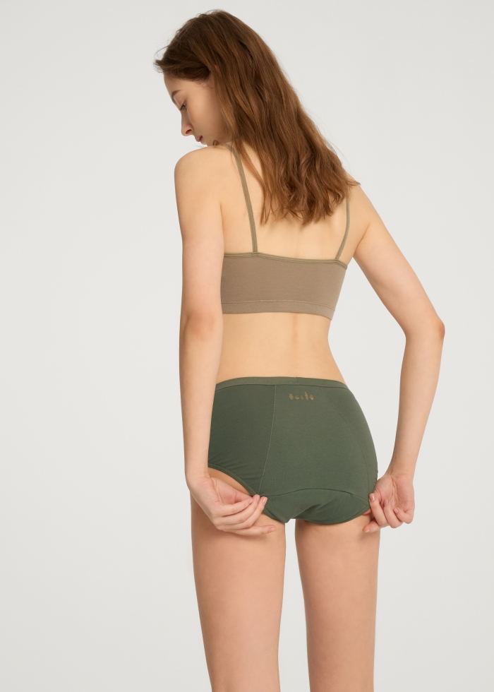 Forest Fairy Tale．High Rise Cotton Period Brief Panty（Thyme）