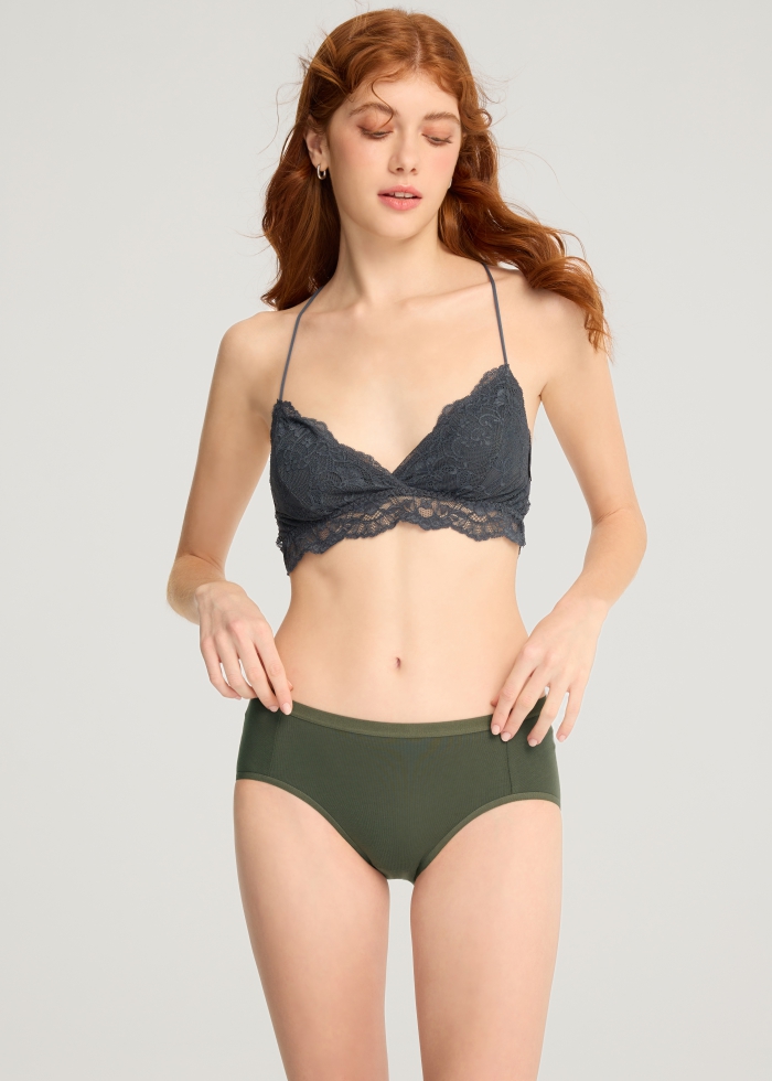 Nordic Forest．Mid Rise Cotton Brief Panty（Thyme）