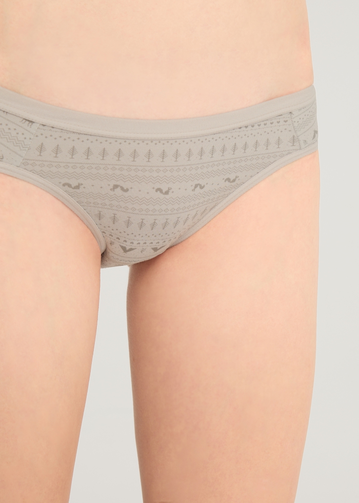 Nordic Forest．Low Rise Cotton Brief Panty(Fairy Forest Pattern)