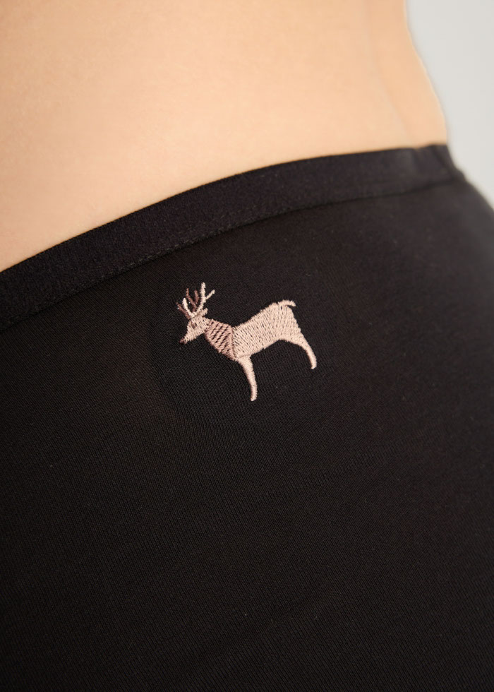 XXL Winter Forest．High Rise Cotton Brief Panty（Elk Embroidery）