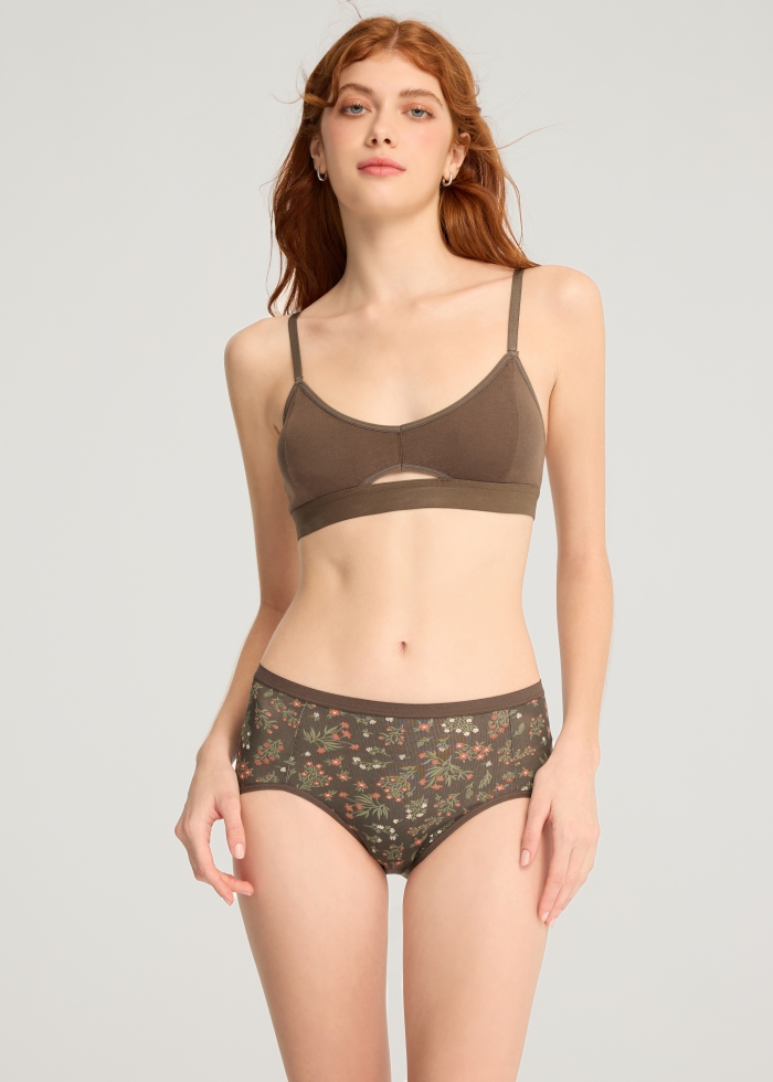 Winter Forest．High Rise Cotton Brief Panty（Blossom Pattern）