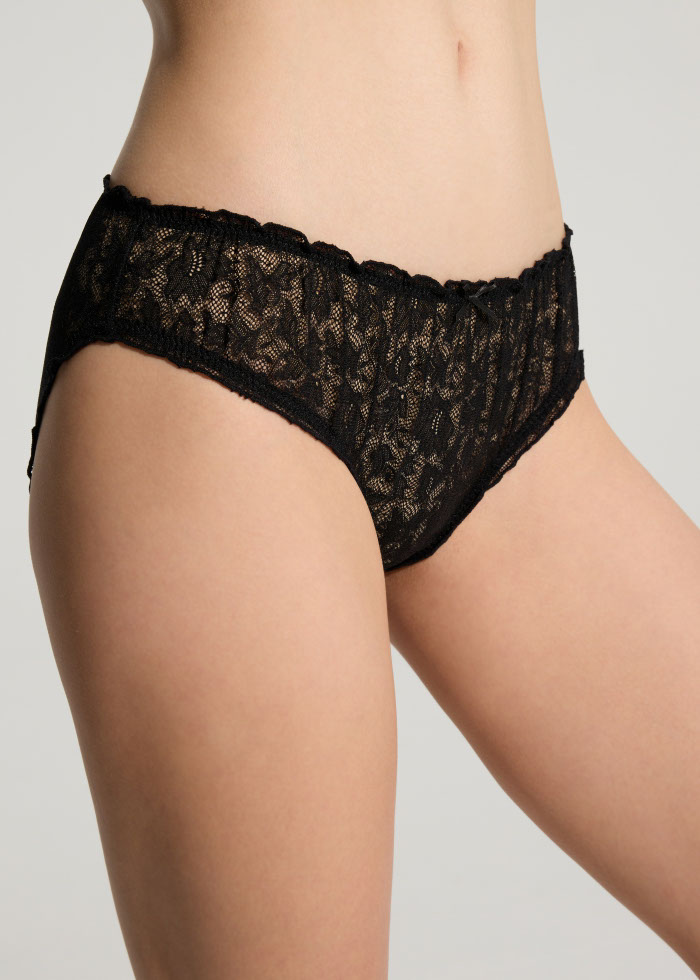 Extravagant．Mid Rise Mesh Ruffles Brief Panty(Gorgeous Lace)