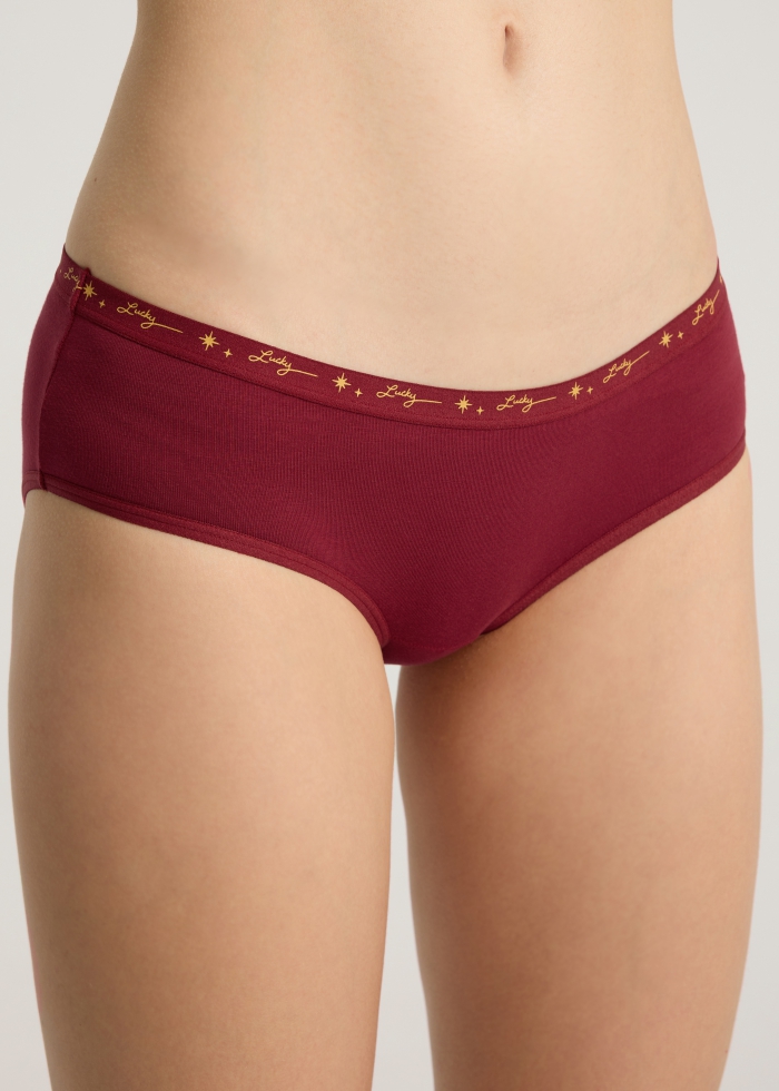 Magnificent Era．Mid Rise Cotton Brief Panty(Lucky Print Waistband)