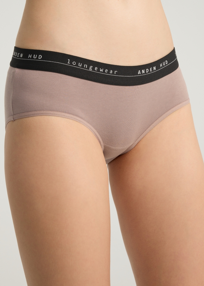 Glamour Night．Mid Rise Cotton Brief Panty(Antler-AH Waistband)