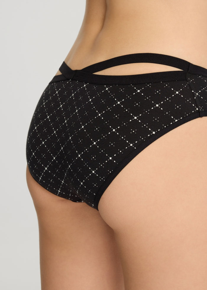 Magnificent Era．Low Rise Cotton Crossed Back Brief Panty(Tweed Pattern)