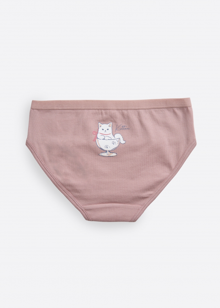 (3-Pack) Hygiene Series．Girls Brief Panty(Bowknot Animals)