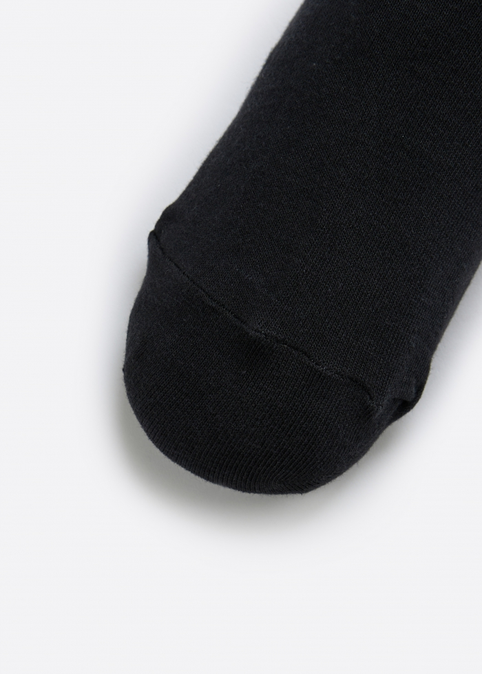 Village Life．Men Mid Calf Socks(Black-Khaki Line)