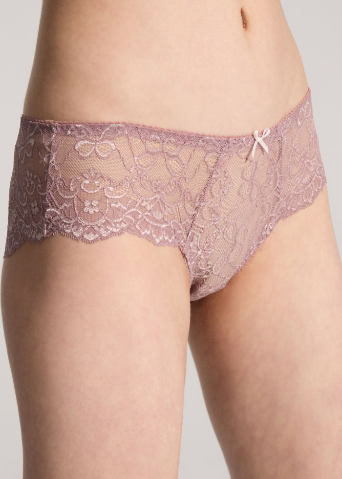 Relationship．Mid Rise Floral Lacie Hipster Panty(Iris-Two-Tone Lace)