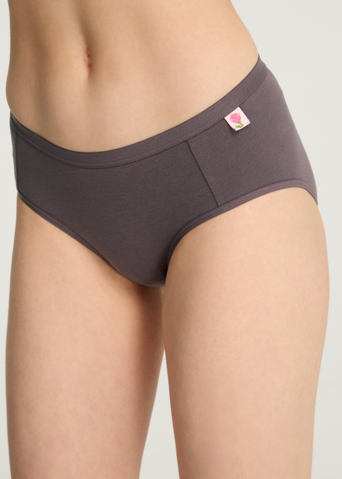 Love Story．Mid Rise Cotton Brief Panty(Earth Red-Strawberry)