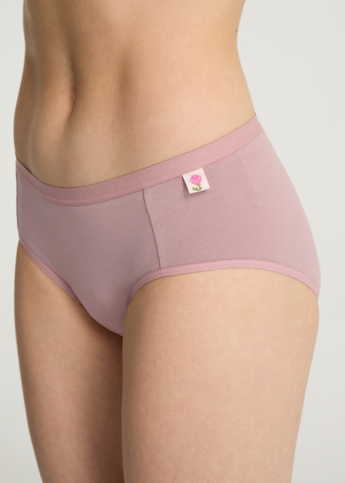 Love Story．Mid Rise Cotton Brief Panty(Earth Red-Strawberry)