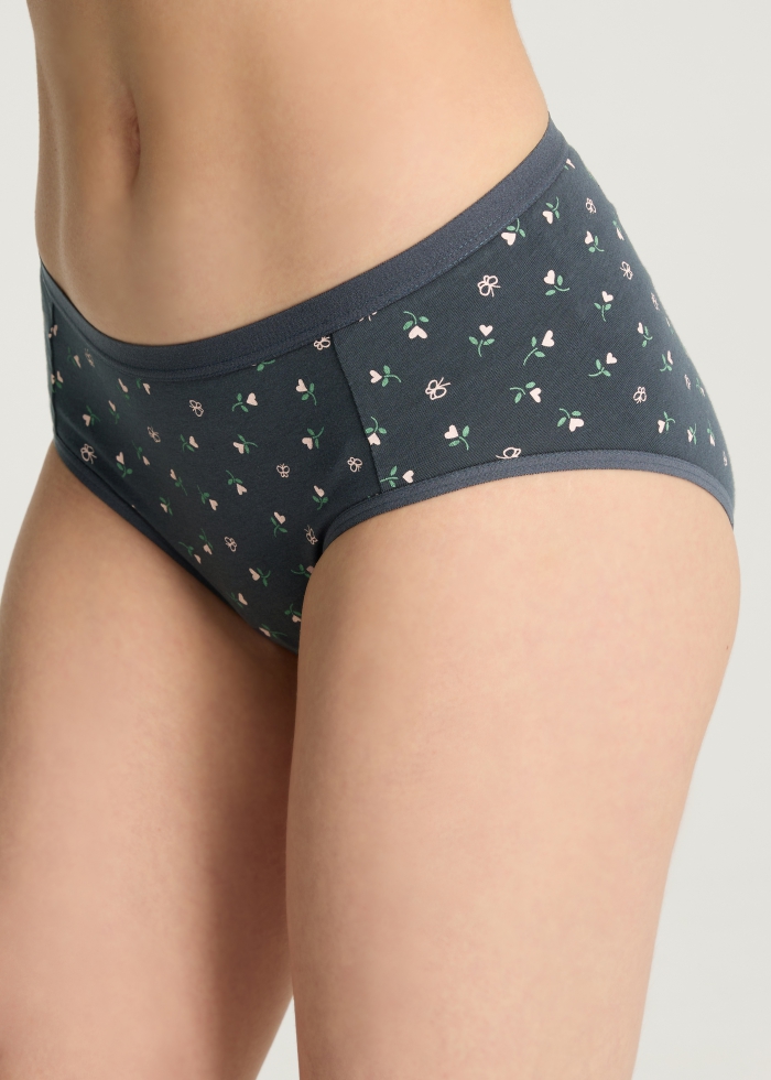 Love Story．Mid Rise Cotton Brief Panty(Love leopard pattern)