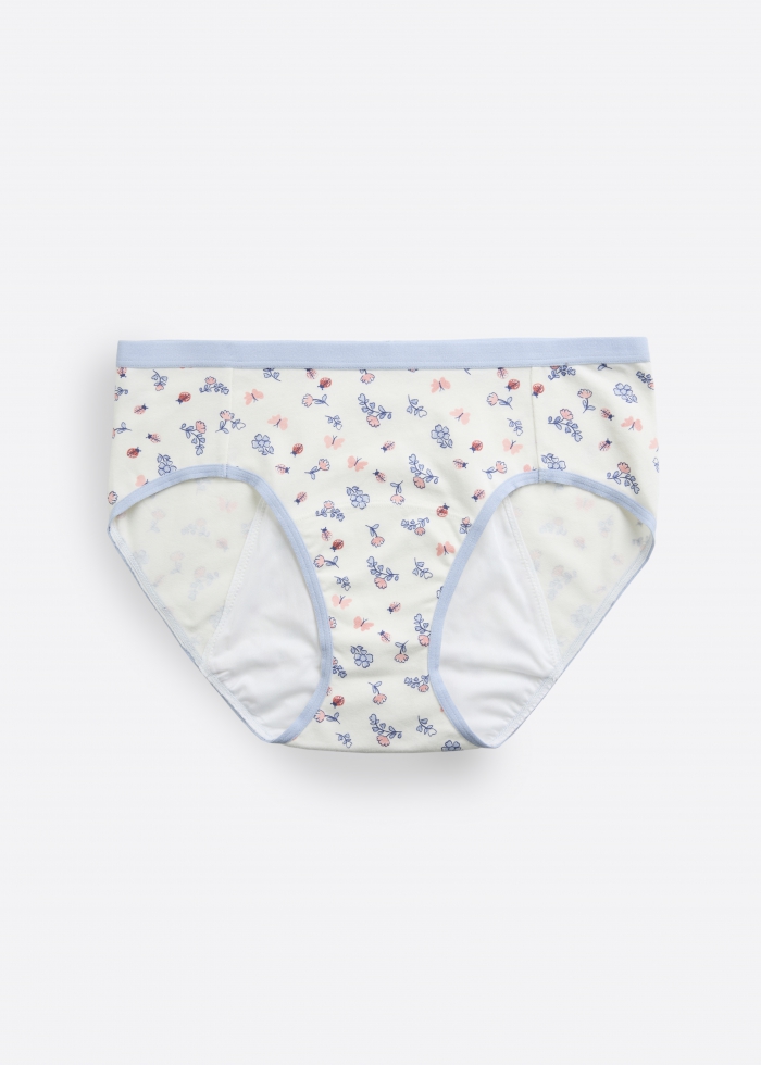 Flower Season．Mid Rise Cotton Period Brief Panty（Spring Pattern）
