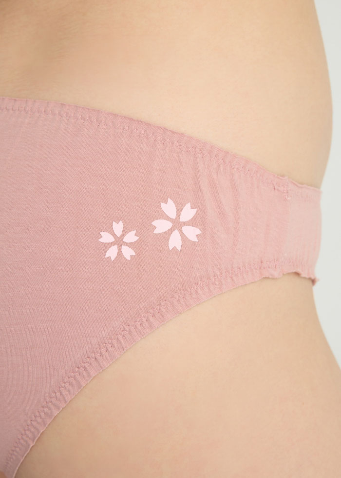 Spring Fever．Low Rise Cotton Ruffled Brief Panty(Pale Mauve - Glitter Bow)