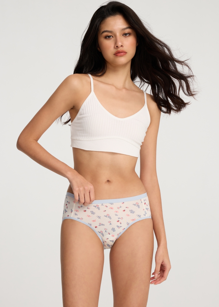 Spring Dopamine．Mid Rise Cotton Brief Panty（Spring Pattern）
