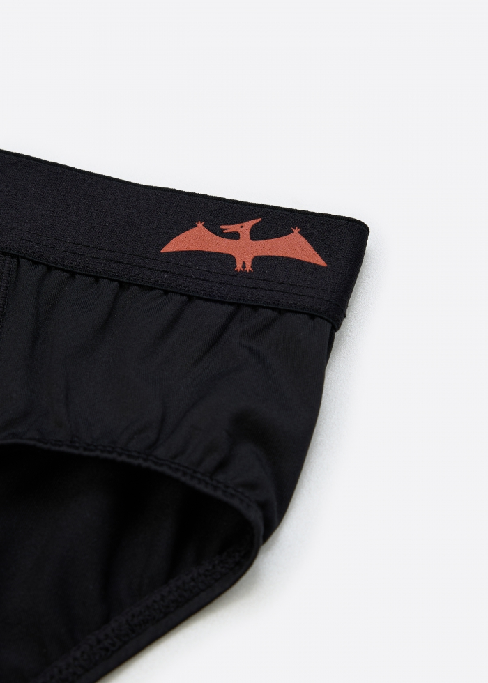 (3-Pack)Moisture-Wicking Collection．Boys Brief Underwear(Dino Shadow)