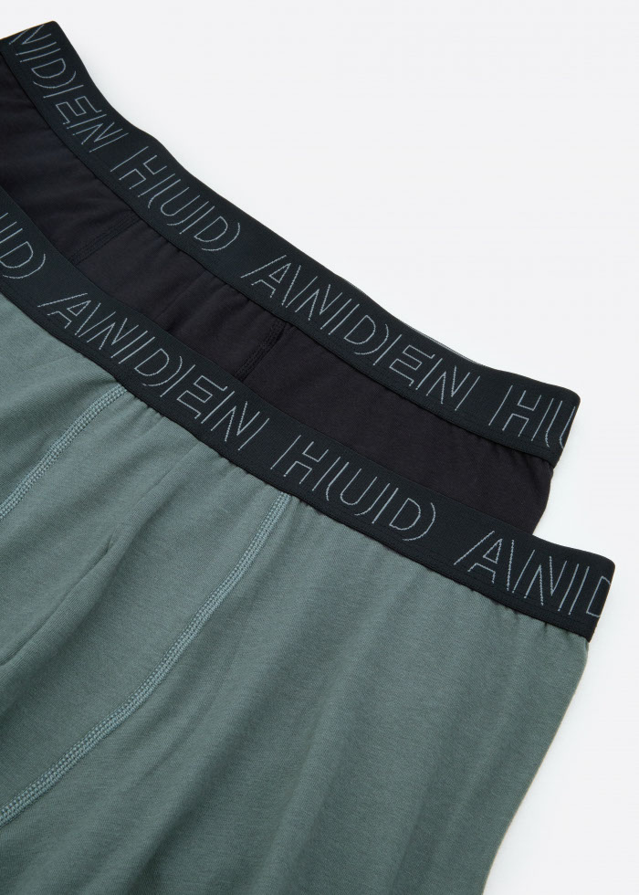 Branding Daily．Men Boxer Brief Underwear(Dark Slate- Frame logo Waistband)