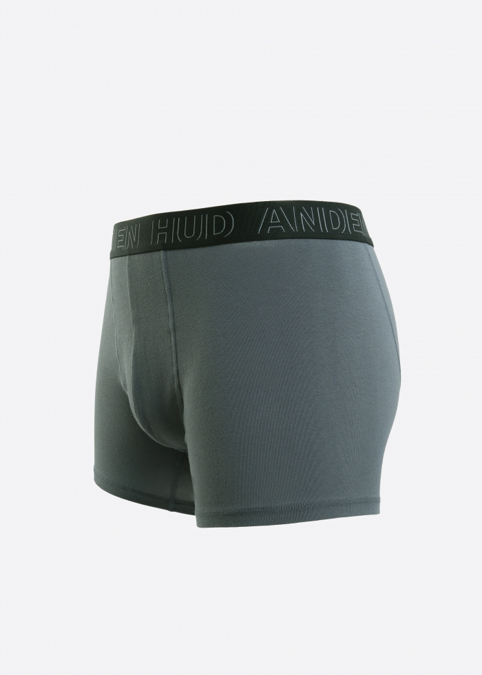 Branding Daily．Men Boxer Brief Underwear(Dark Slate- Frame logo Waistband)