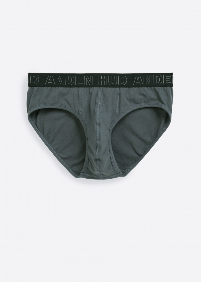 Branding Daily．Men Brief Underwear(Dark Slate - Frame logo Waistband)