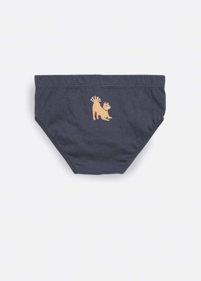 (3-Pack)Playtime．Boys Brief Underwear(Playful Doggy)
