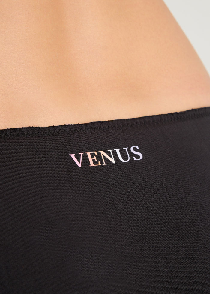 The birth of Venus．Mid Rise Cotton Ruffled Brief Panty(Black)