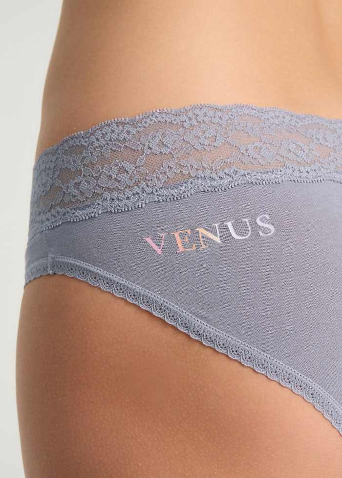 The birth of Venus．Low Rise Cotton V Lace Waist Brief Panty(Aleutian)