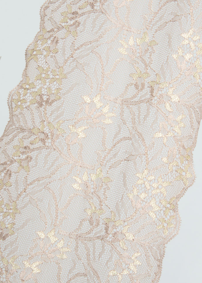 Mythology．Mid Rise Floral Lace Cotton Detail Hipster Panty(Vintage Khaki-Two Tone Lace)