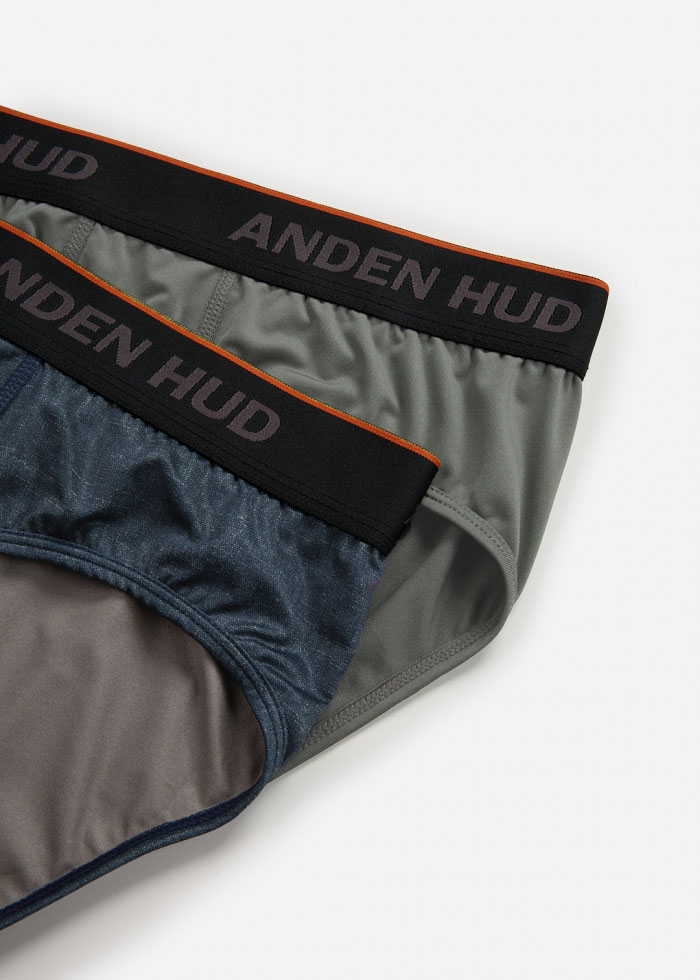 Moisture-Wicking Collection．Men Brief Underwear(Denim)