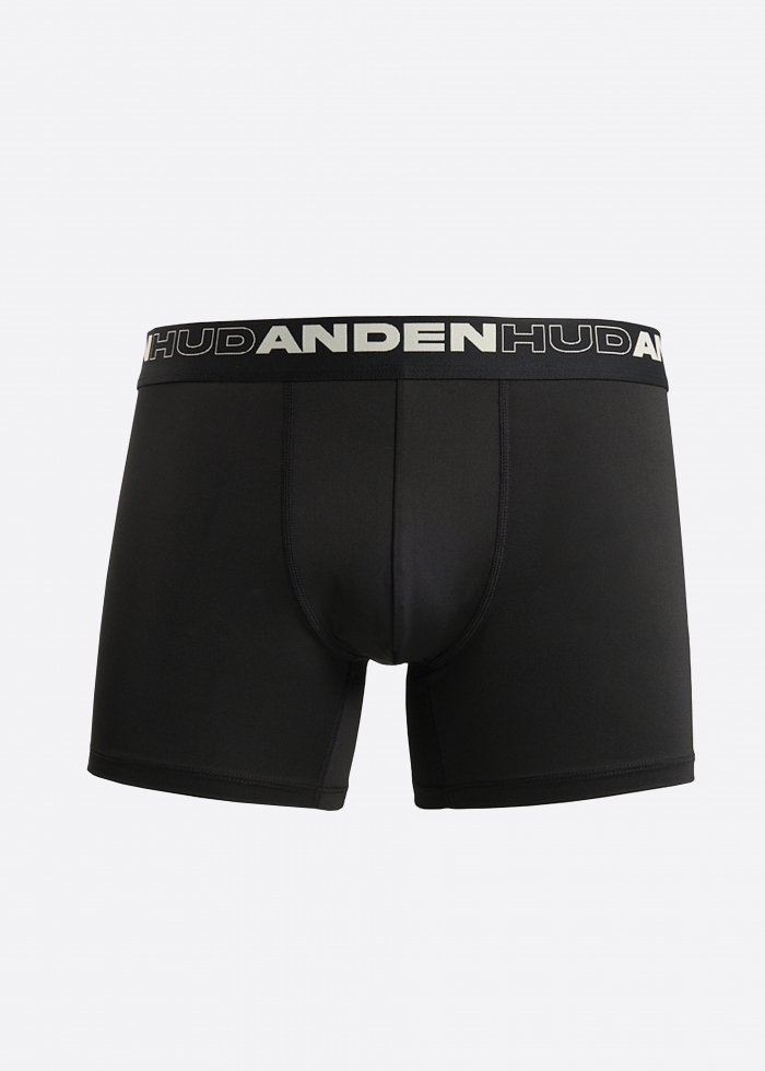 Moisture-Wicking Collection．Men Boxer Brief Underwear（AH Waistband - Black）