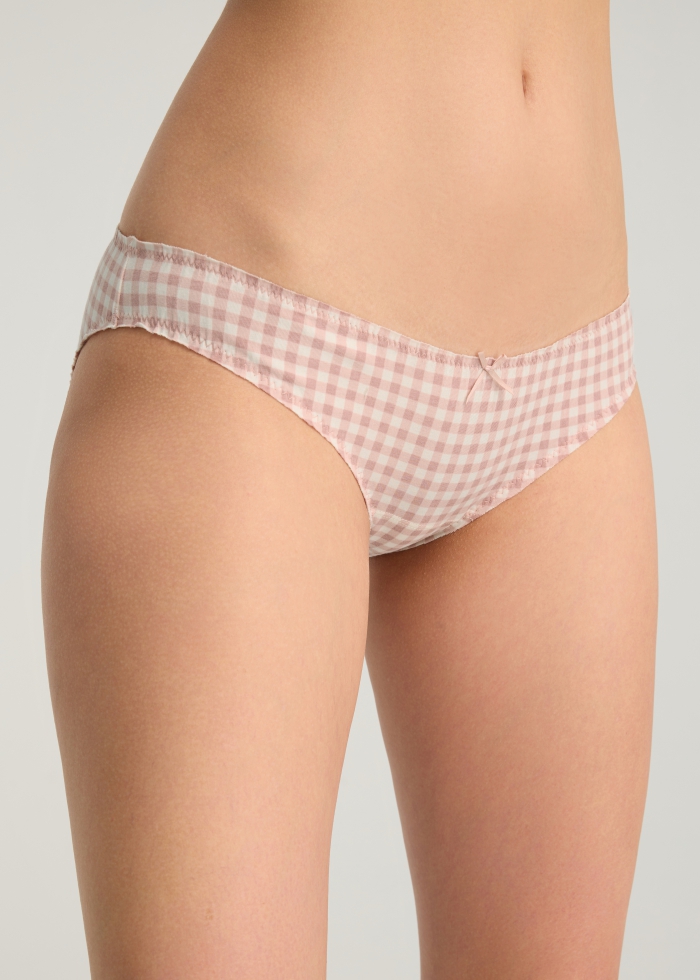 Life With Pets．Low Rise Cotton Ruffled Brief Panty(Silver Sage-Dotted Ribbon)