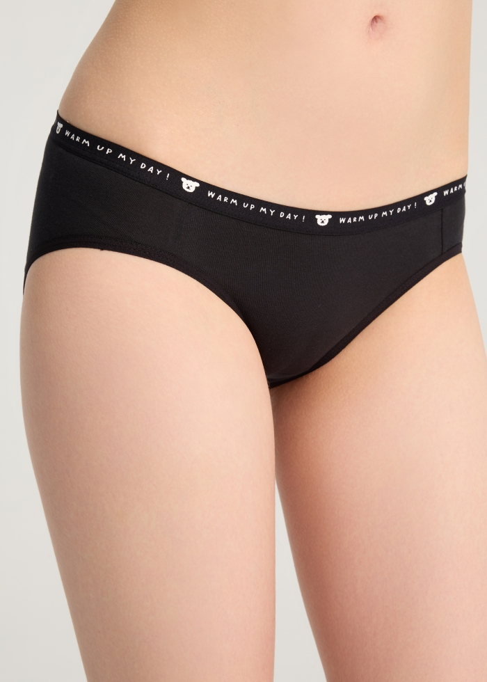 Life With Pets．Low Rise Cotton Brief Panty(Kitten Waistband)