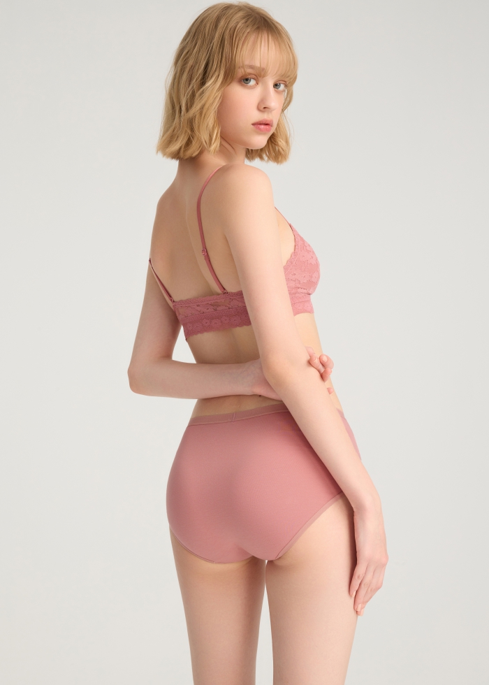 XXL Warm Daily．High Rise Cotton Brief Panty（Cameo Rose）