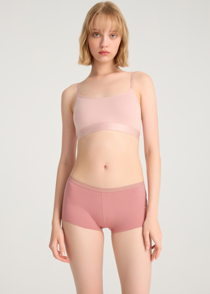 Warm Daily．Mid Rise Cotton Shortie Panty（Cameo Rose）