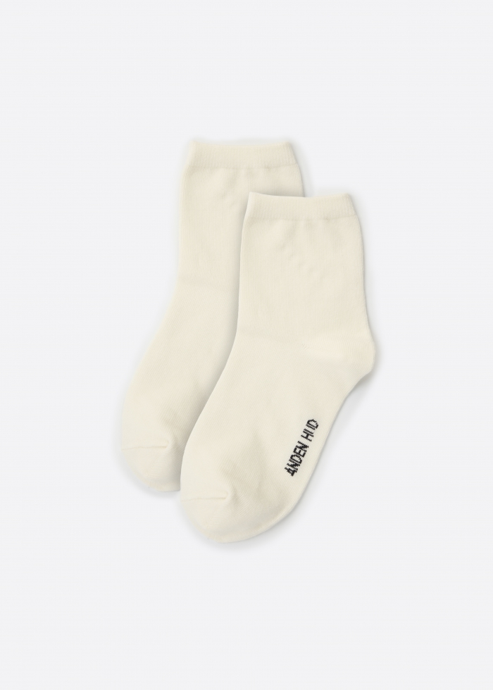 (2-Pack) Colorful daily life．Women Crew Socks(Off-white/Hemp gray)