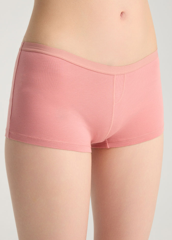 Warm Daily．Mid Rise Cotton Shortie Panty（Cameo Rose）