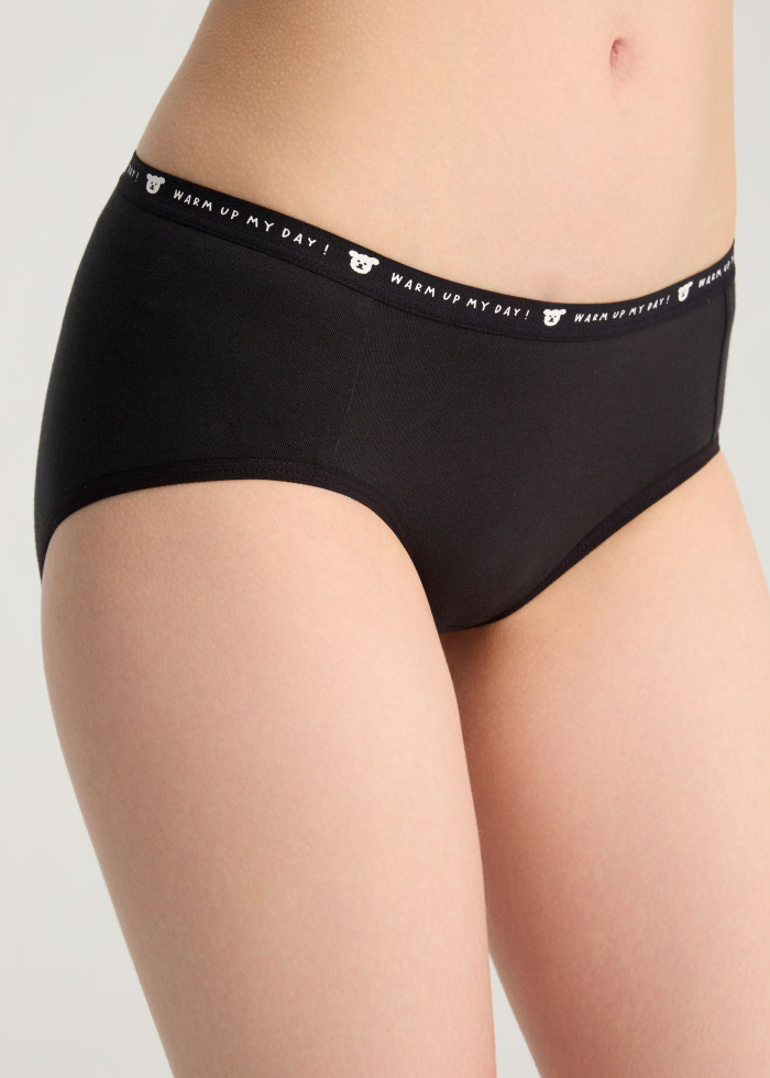 Life With Pets．Mid Rise Cotton Brief Panty（Puppy Waistband）