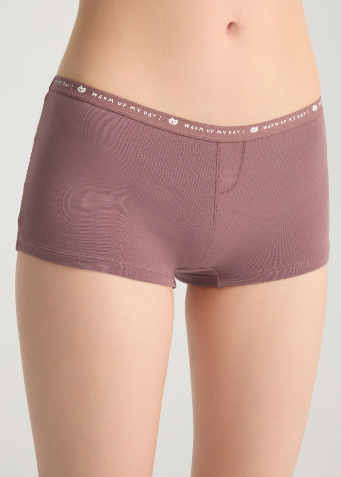 Warm Daily．Mid Rise Cotton Shortie Panty（Kitten Waistband）