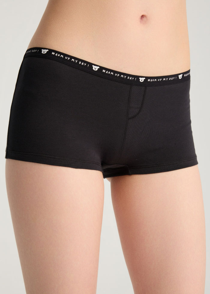 Warm Daily．Mid Rise Cotton Shortie Panty（Puppy Waistband）