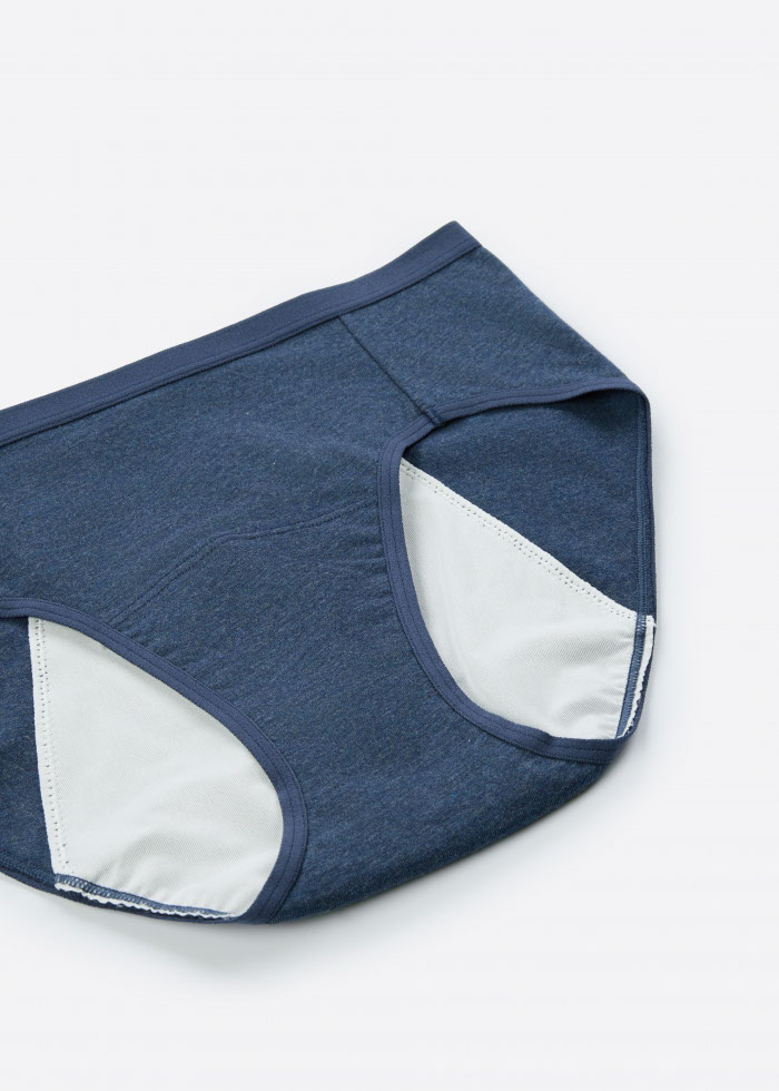 Denim Collection．Mid Rise Cotton Period Brief Panty（Dark Hemp Blu）