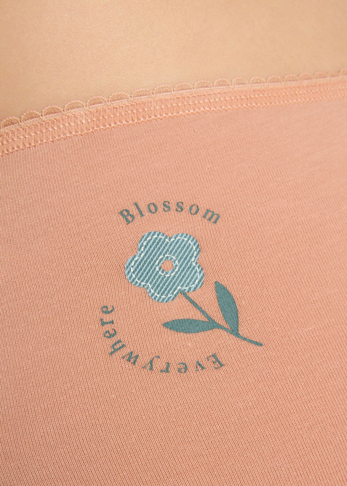 Classic Denim．Mid Rise Cotton Picot Elastic Brief Panty（Muted Clay）